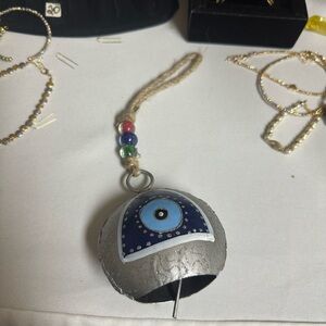 Blue Evil Eye Wall Hanging Chime Ornament